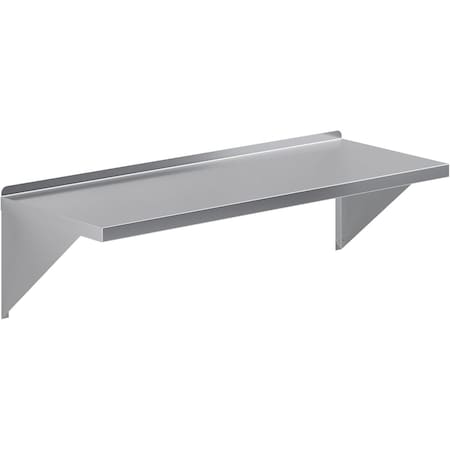 Amgood 18 in. x 48 in. Stainless Steel Wall Shelf With Squared Edge AMG WS-SQ-1848